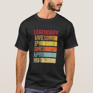 Vintage Legendary Awesome Epic Since April 1984 Bi T-Shirt