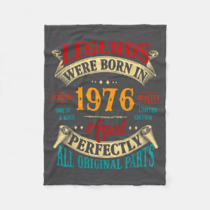 Vintage Legends Born In 1976 Graphic For 50th Birt Fleece Blanket