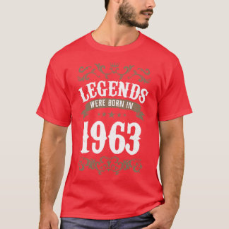Vintage Legends Were Born In 1963 Birthday T-Shirt