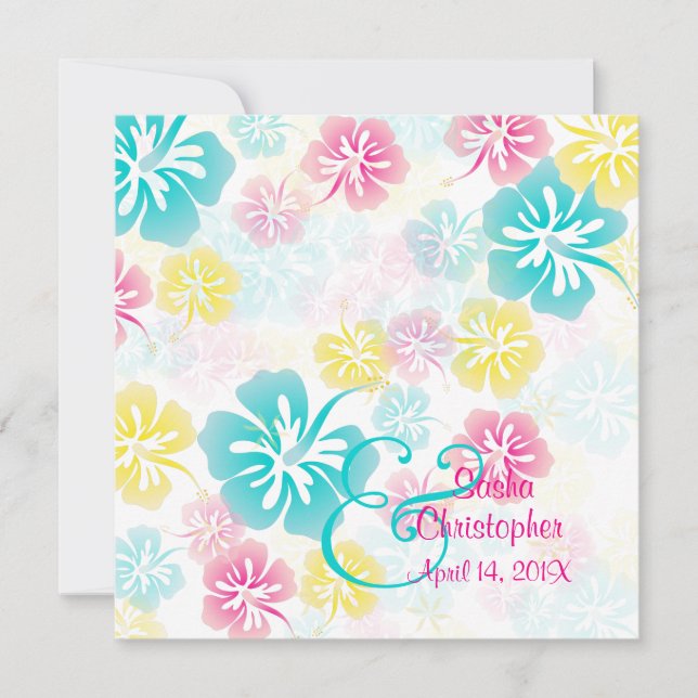 Vintage/Leis/Luau/hibiscusWedding Invitations (Front)