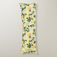 Vintage Lemon & Blossom Pattern on Yellow