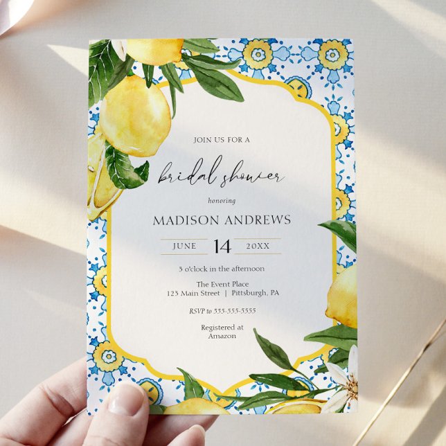 Vintage Lemon Bridal Shower Invitation (Creator Uploaded)