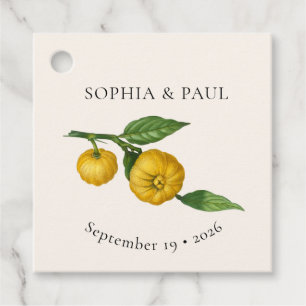 Vintage Lemon Citrus Greenery Botanical Wedding Favour Tags
