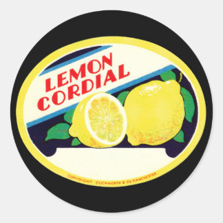Vintage Lemon Cordial Label