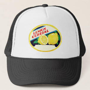 Vintage Lemon Cordial Label Trucker Hat