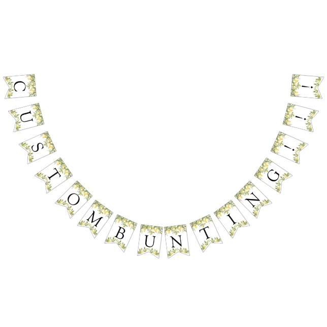 Vintage Lemon Custom Text Bunting Flags (All)