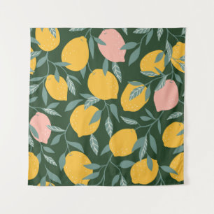 Vintage Lemon Fruit Seamless Pattern Tapestry