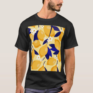 Vintage lemon fruits: food pattern. T-Shirt