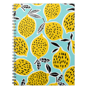 Vintage Lemon: Hand-Drawn Seamless Pattern Notebook
