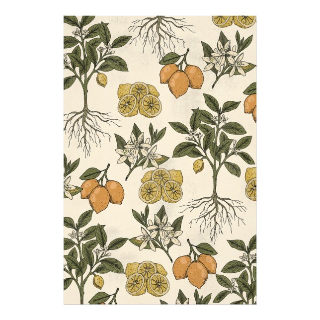 Vintage Lemon Pattern Photo Print (Front)