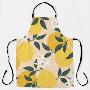 Vintage Lemon: Seamless Fruit Texture. Apron