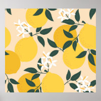 Vintage Lemon: Seamless Fruit Texture.