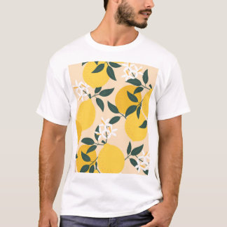 Vintage Lemon: Seamless Fruit Texture. T-Shirt