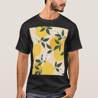 Vintage Lemon: Seamless Fruit Texture. T-Shirt