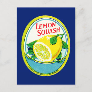 Vintage Lemon Squash Label Postcard