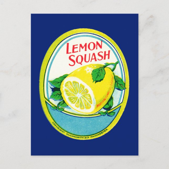 Vintage Lemon Squash Label Postcard (Front)
