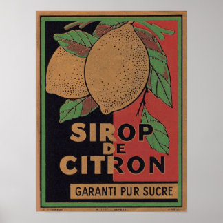 Vintage Lemon Syrup Advertisement Poster