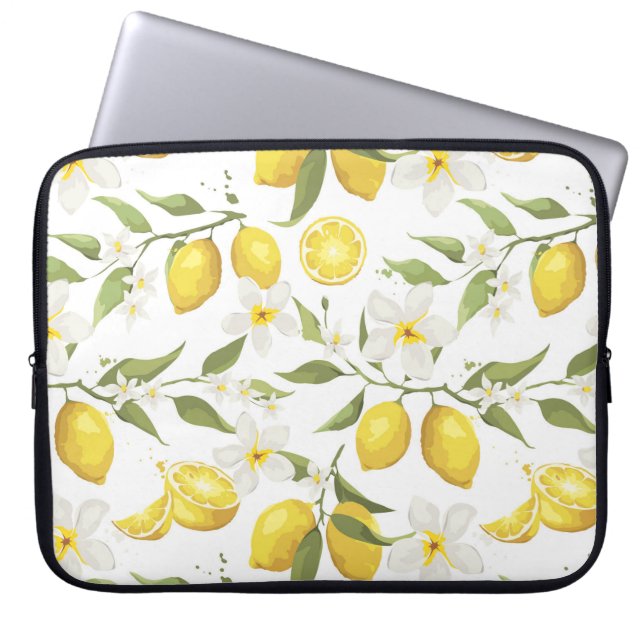 Vintage Lemon Tree Pattern Laptop Sleeve (Front)