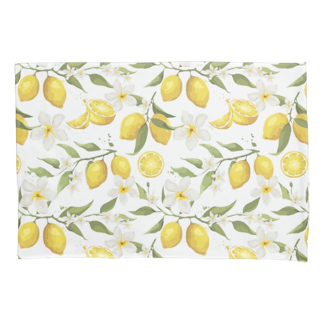 Vintage Lemon Tree Pattern Pillowcase (Front-Left)