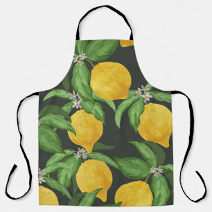 Vintage Lemon Tropical Pattern Apron