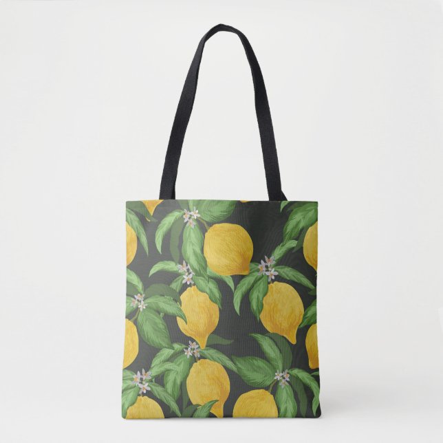 Vintage Lemon Tropical Pattern Tote Bag (Front)