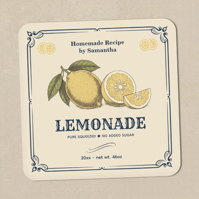 Vintage Lemonade Label Sticker (Vintage Lemonade Label Sticker)