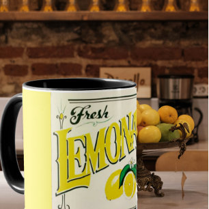 Vintage lemonade sign lemon summer fruit magnet mug