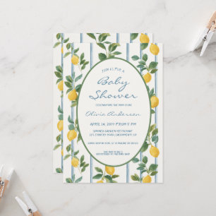 Vintage lemons Baby Shower Invitation