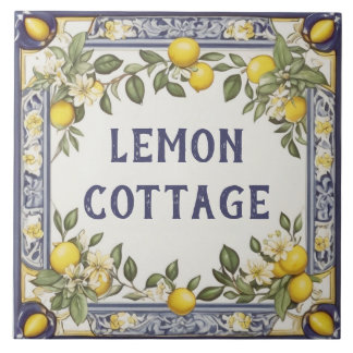 Vintage Lemons Custom House Name Plate Plaque Sign Tile