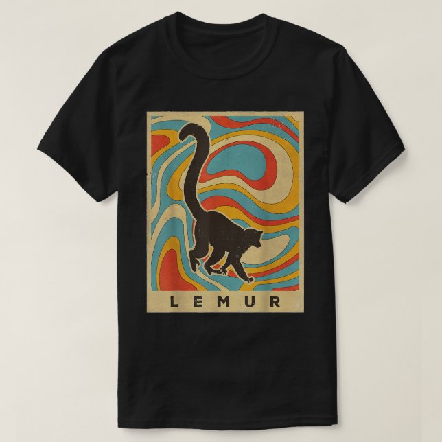 Vintage Lemur Lover Animal Retro Style T-Shirt (Design Front)