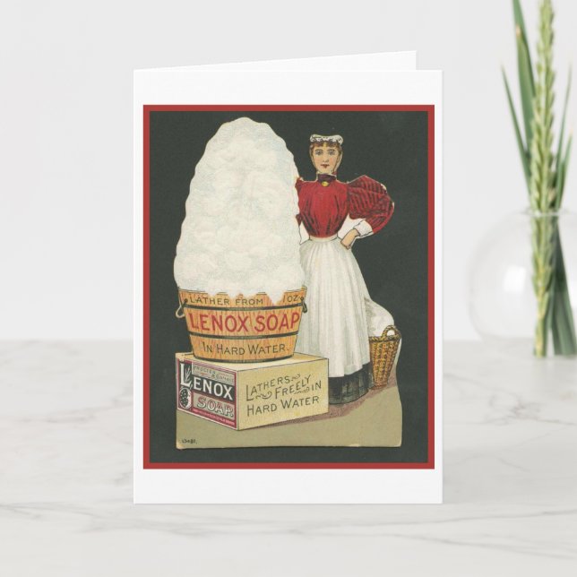 Vintage Lenox Soap Ad Woman Washing Card (Front)