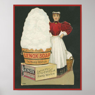 Vintage Lenox Soap Ad Woman Washing Poster