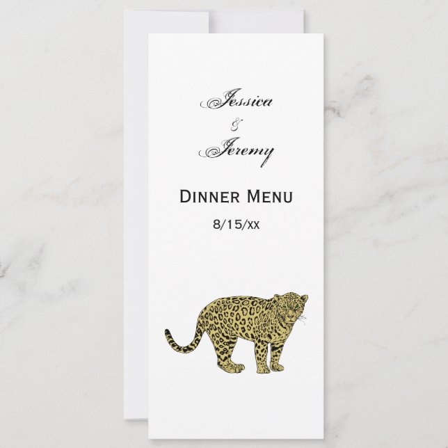 Vintage Leopard Cheetah Spotted Cat Drawing Invitation (Front)