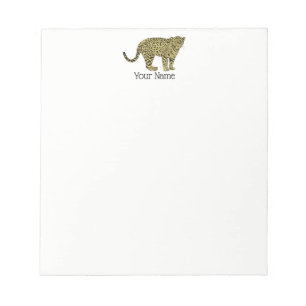 Vintage Leopard Cheetah Spotted Cat Drawing Notepad