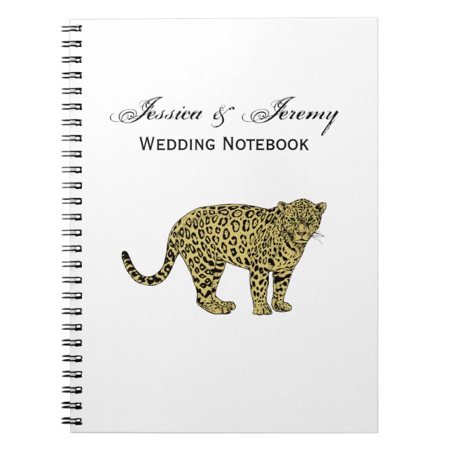 Vintage Leopard Cheetah Spotted Cat Drawing Spiral Notebook (Front)