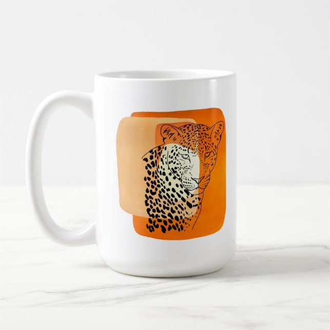 Vintage Leopard  Coffee Mug (Left)