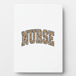 Vintage Leopard Nurse Varsity Shirt Design_1 Plaque