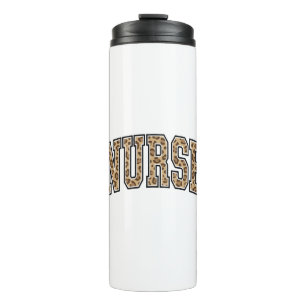 Vintage Leopard Nurse Varsity Shirt Design_1 Thermal Tumbler