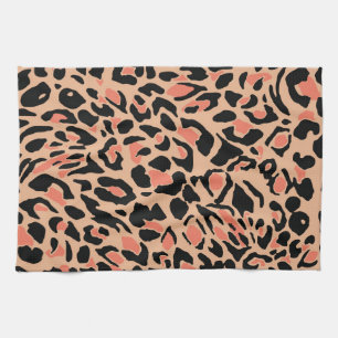 Vintage Leopard Pattern Design Tea Towel