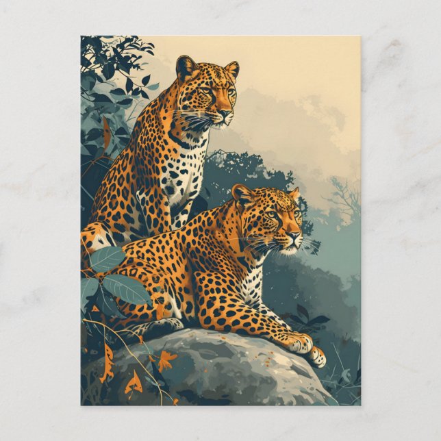 Vintage Leopard Postcard (Front)