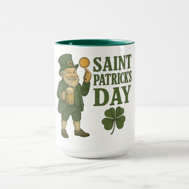 Vintage, leprechaun Saint Patrick's Day  Mug (Center)