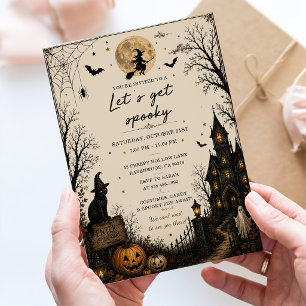 Vintage Let’s Get Spooky Gothic Halloween Party Invitation