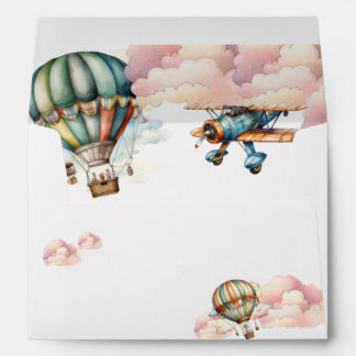Vintage Let the Adventure Begin Baby Boy Shower Envelope