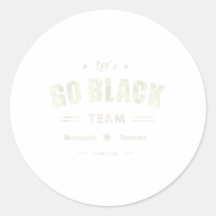 Vintage Lets Go Black Team Summer Camp Colour Win Classic Round Sticker