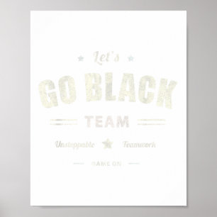 Vintage Lets Go Black Team Summer Camp Colour Win Poster