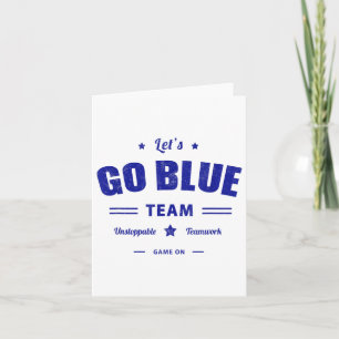 Vintage Lets Go Blue Competition War Game Team Sum Card