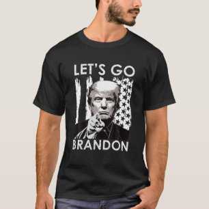 Vintage Lets Go Brandon Trump America Flag T-Shirt