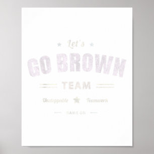 Vintage Lets Go Brown Team Summer Camp Team Colour Poster