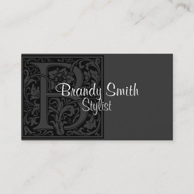 Vintage Letter "B" Business Card (Front)