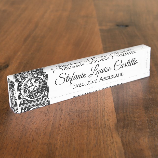 Vintage Letter "C" Nameplate (Side)